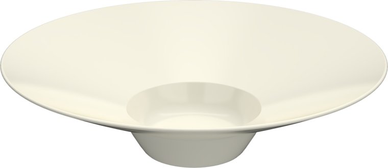 Teller tief rund breite Fahne 31cm weiß, KUMO