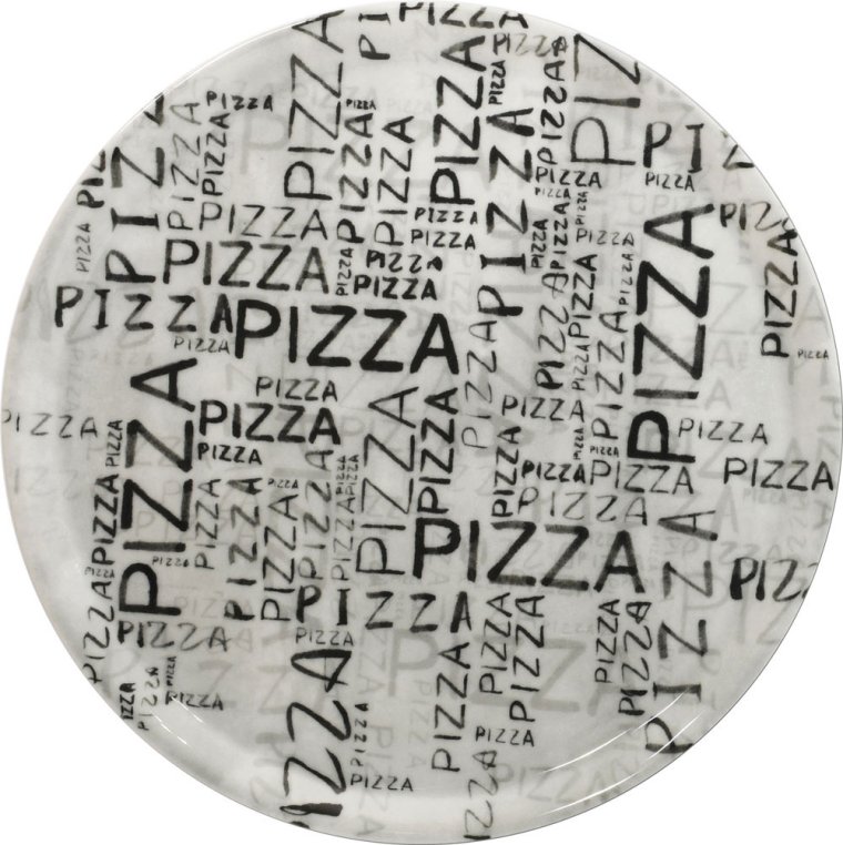 Napoli White & Black Pizzateller 31cm Schwarzweiß Porzellan