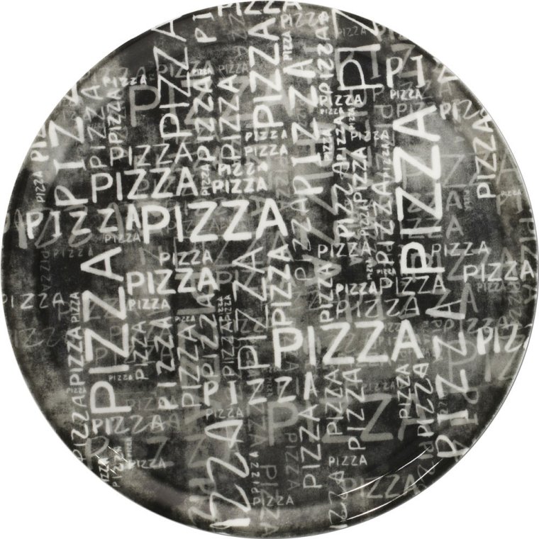 Napoli Black & White Pizzateller 31cm Schwarzweiß Porzellan