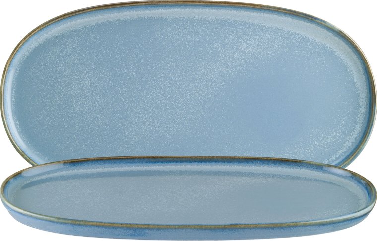Sky Hygge Servierplatte oval 30x16cm Blau Porzellan
