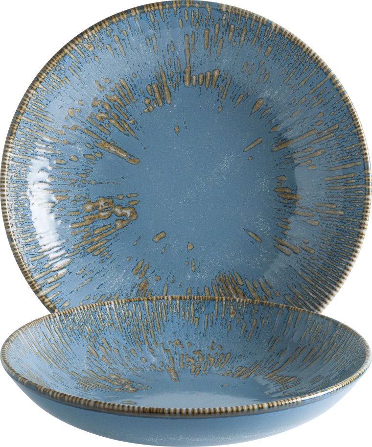 Snell Sky Bloom Teller tief 23cm Blau Porzellan