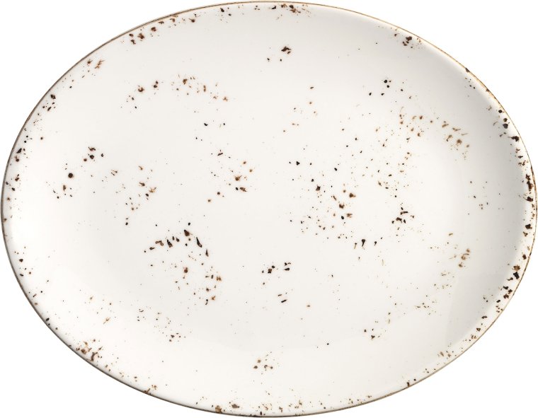 Grain Moove Servierplatte oval 31x24cm Creme Porzellan
