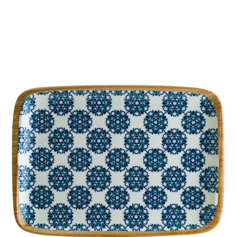 Lotus Moove Platte 23x16cm Blau Porzellan