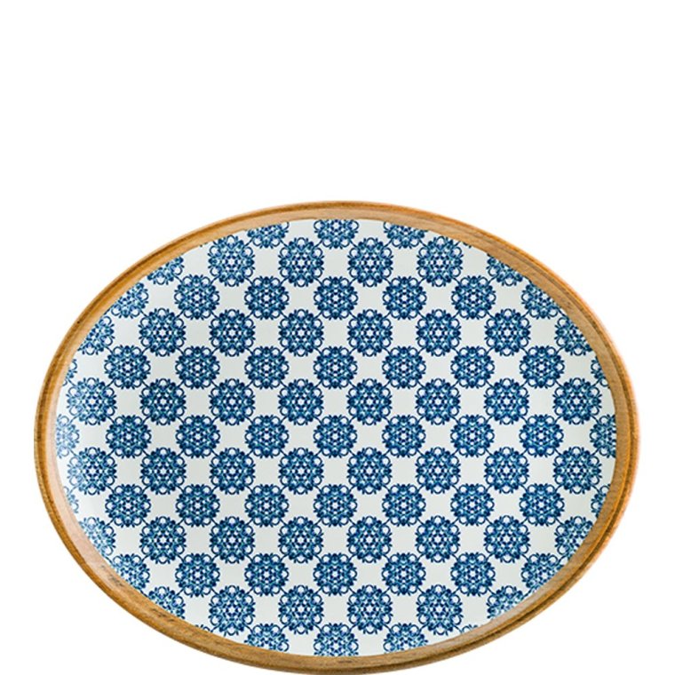 Lotus Moove Servierplatte oval 25x19cm Blau Porzellan