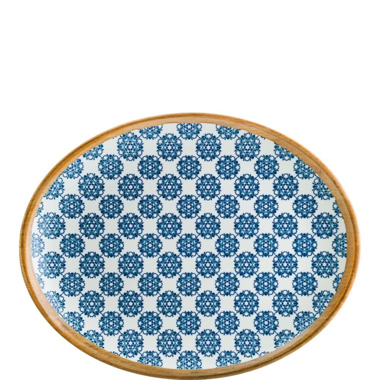 Lotus Moove Servierplatte oval 31x24cm Blau Porzellan