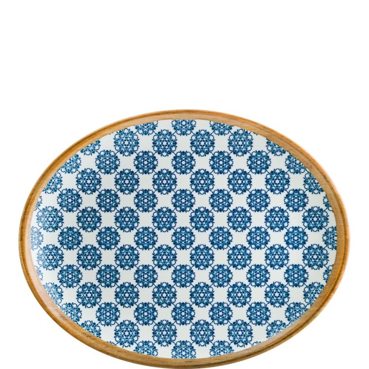 Lotus Moove Servierplatte oval 36x28cm Blau Porzellan