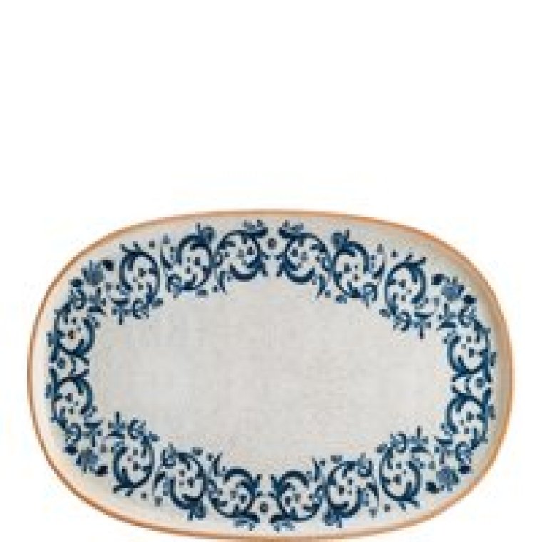 Viento Hygge Servierplatte oval 34x23cm Blau Porzellan