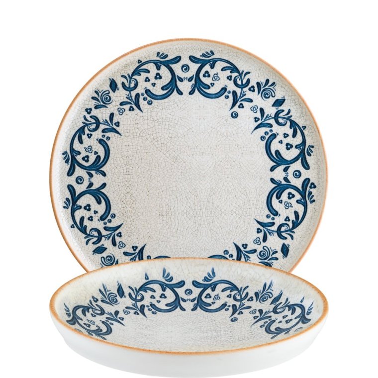 Viento Hygge Teller flach 28cm Blau Porzellan