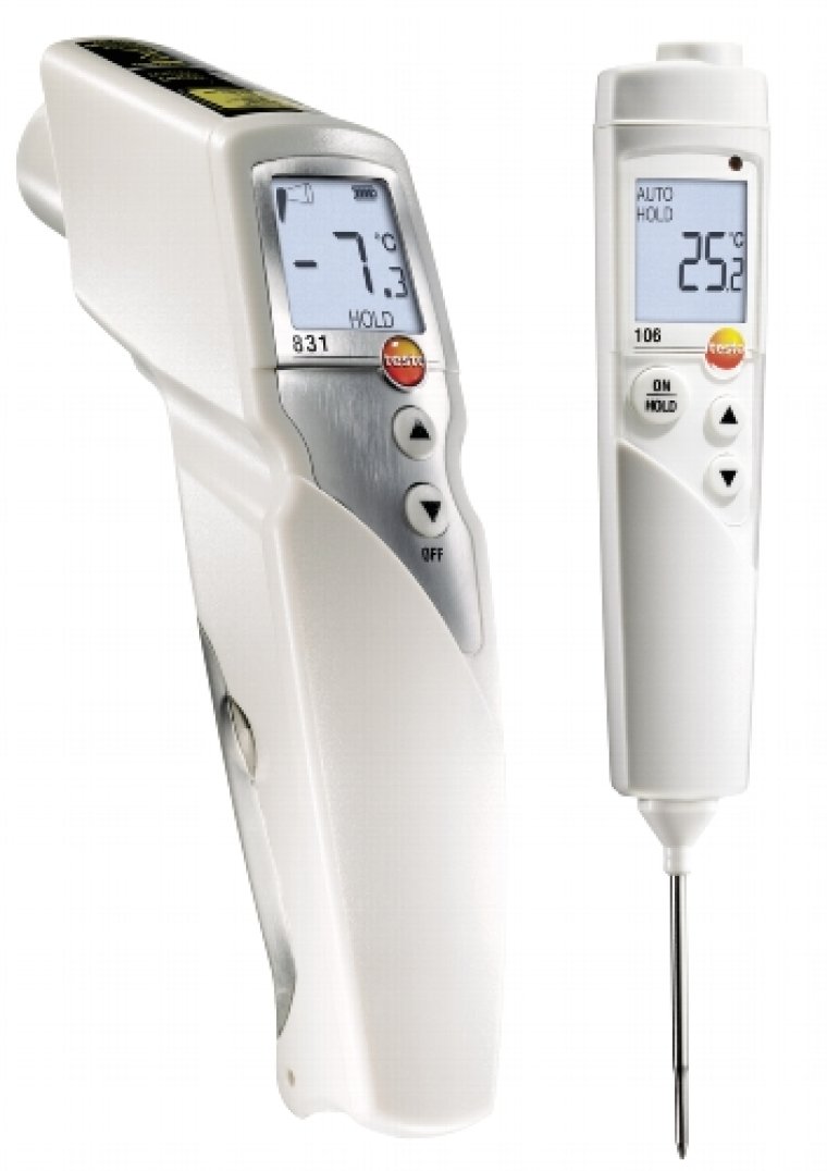 Set testo 831 Infrarot-Temperatur-Messgerät und 106 Kerntemperatur-Messgerät 215 x 340 mm