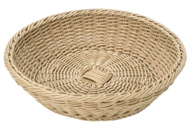 Korb rund 37 cm hellbeige Kunststoff
