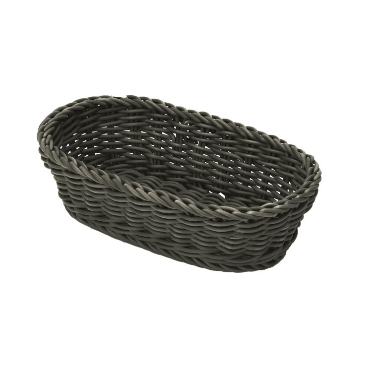 Korb oval 28 cm schwarz Kunststoff