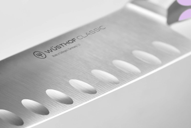 Santoku mit Kullenschliff Purple Yam CLASSIC Klingenlänge 17 cm
