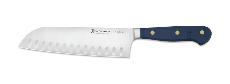 Santoku mit Kullenschliff Wild Blueberry CLASSIC Klingenlänge 17 cm