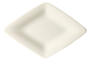 Teller flach Raute 10 cm creme Raffinesse Porzellan