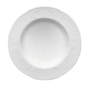 Teller halbtief flach Fahne 5719/20 cm weiß Mozart Porzellan