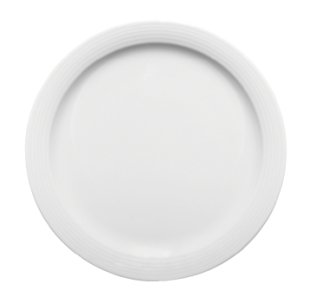 Teller flach schmale Fahne 8049/25 cm weiß Dialog Porzellan