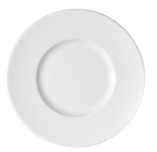Teller flach breite Fahne 24 cm weiß Maitre Porzellan