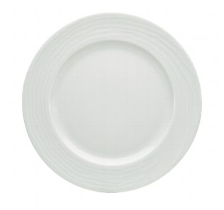 Strukturteller flach breite Fahne 28 cm weiß Maitre Porzellan