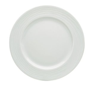 Strukturteller flach breite Fahne 32 cm weiß Maitre Porzellan