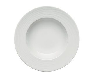 Strukturteller tief breite Fahne 28 cm weiß Maitre Porzellan