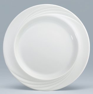 Spezialteller flach Fahne 24 cm weiß, Donna senior Porzellan