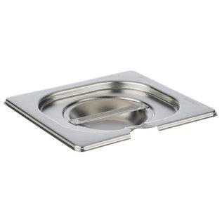 GN Deckel Edelstahl mit Löffelaussparung 1/6 175 x 160 mm