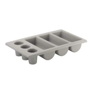 Besteckkasten GN 1/1 6 Mulden grau 535 x 325 mm