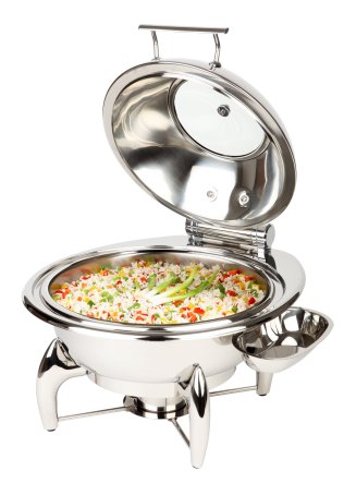 Chafing Dish GLOBE rund Glasdeckel 385 x mm Edelstahl