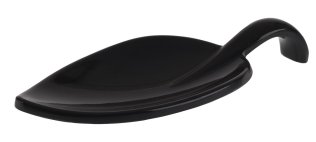 Fingerfood-Löffel -LEAF- schwarz, Melamin 100 x 45 mm