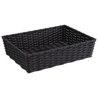 Korb -WICKER-LOOK- schwarz 39,5 x 29,5 cm
