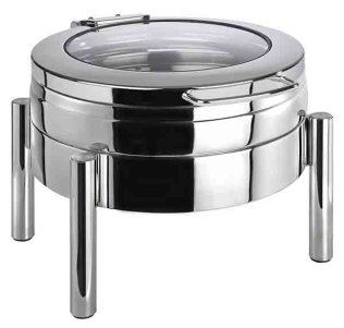 Chafing Dish rund -PREMIUM- 6 l mit Glasdeckel