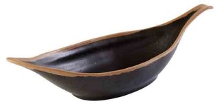 Blattschale -CROCKER- 42 cm braun