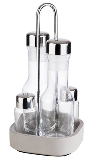 Pfeffer-, Salz-, Essig- und Öl-Menage ELEMENT 125 x mm