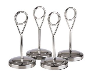 Kartenhalter, 4er Set, Höhe 10,5 cm hochglanzpoliert Edelstahl