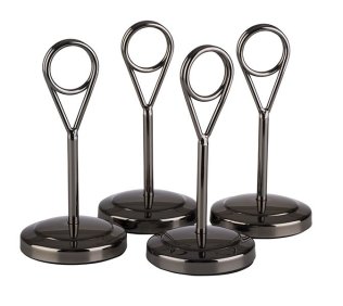 Kartenhalter, 4er Set, Höhe 10,5 cm Gunmetal Edelstahl