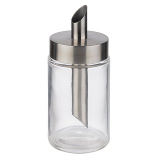 Zuckerdosierer Ø 6 cm, H: 14,5 cm Edelstahl Glas