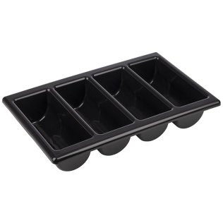Besteckbehälter GN 1/1 4 Fächer schwarz 530 x 325 mm
