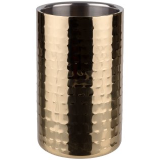 Flaschenkühler GOLD außen Ø 12 cm, H: 20 cm Edelstahl