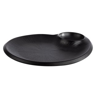 Teller NERO 24 x 20 cm, H: 2,5 cm Schwarz