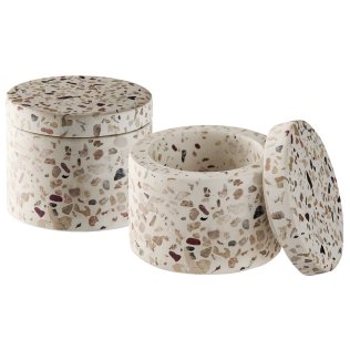 Dose, 2er Set -TERRAZZO- Ø 6 cm, H: 5 40 ml Terrazzooptik