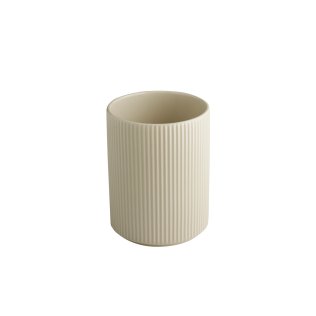 Dressingtopf -THE GRID- Ø 12,5 cm, H: 16,5 cm Sand Porzellan