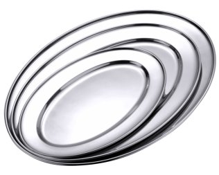 Bratenplatte, oval, flach 60,5 cm / 42 Edelstahl