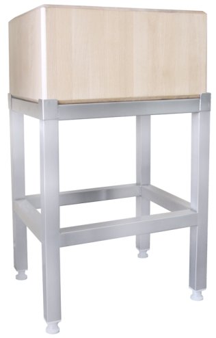 Edelstahluntergestell zu Hackblock aus Holz