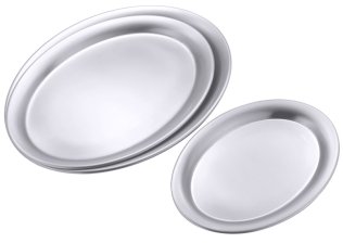 Serviertablett, oval 23 cm Edelstahl