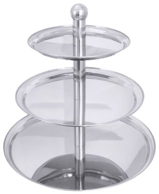 Etagere, dreistufig 49 cm Edelstahl