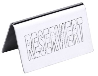 Reserviert-Aufsteller mit englischem Text: RESERVED