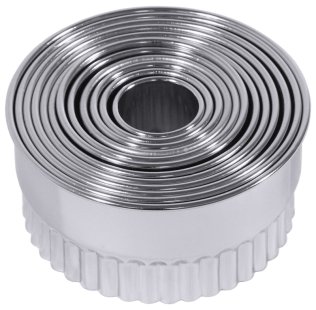Ausstechformen, rund, gewellt 2,5 cm - 10,5 Edelstahl