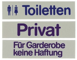 Schilder Für Garderobe keine 160 x 40 mm