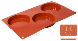 Silikon-Backmatte, BISKUIT mit 3 Formen 300 x 175 mm