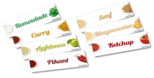 Ersatz-Etikettensatz zu Dispensersystem 'Saucenkuh'®